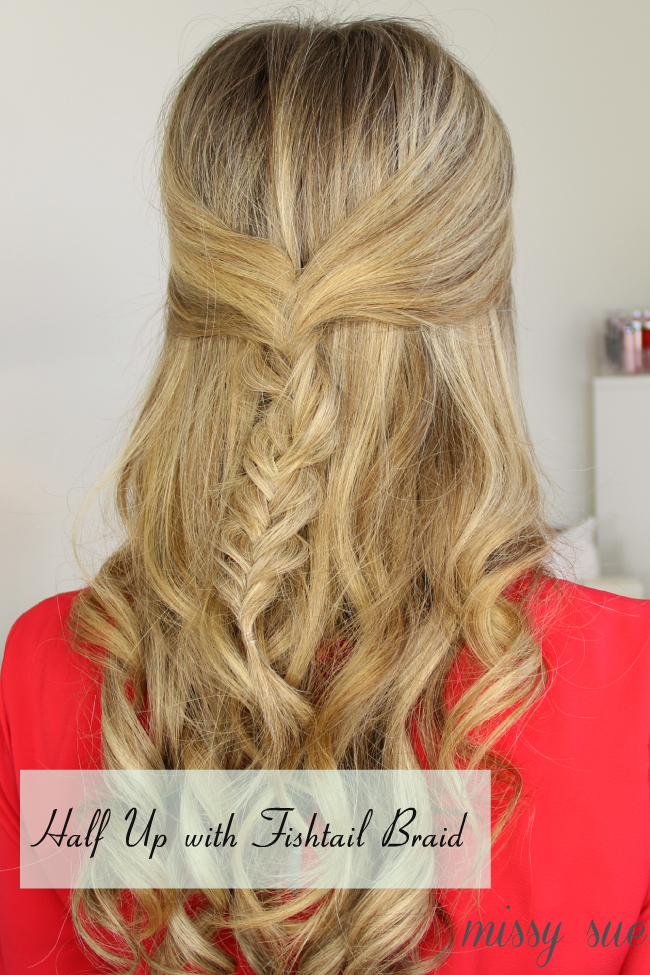 half up with fishtail braid