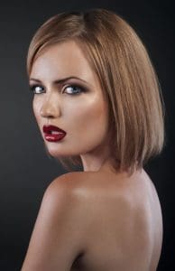 Sexy young woman with bob hairstyle